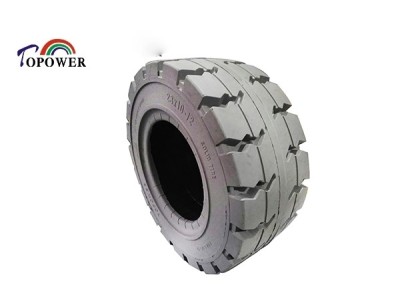 23X10-12重型电动叉车轮胎灰色工业实心轮胎图1