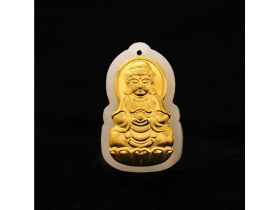 金镶玉吊坠[观音+红绳]图1